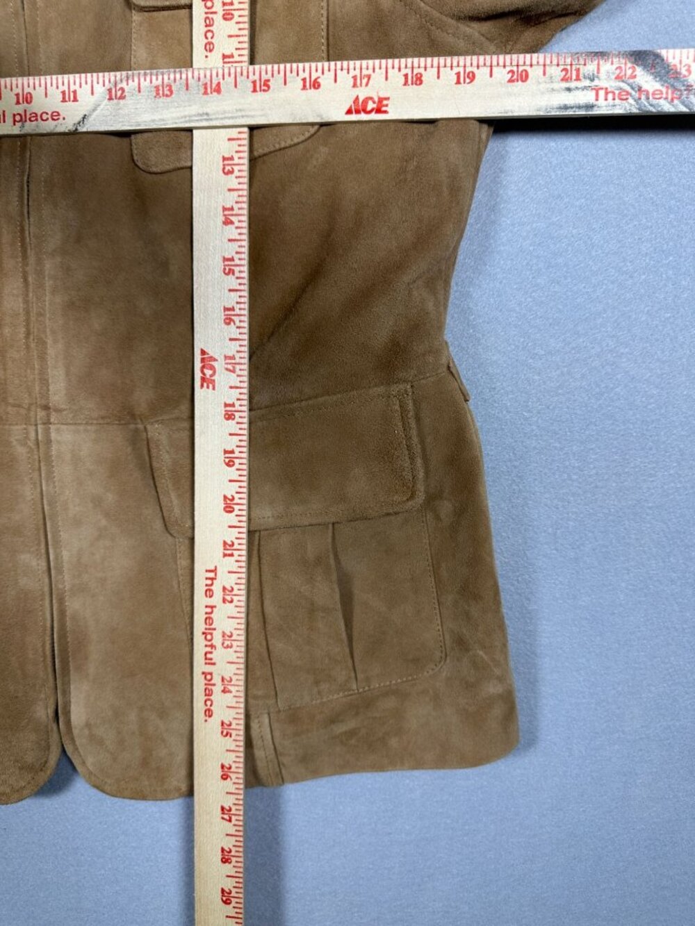 Tommy Hilfiger Womens Suede Utility Jacket XL Brown 4-Pocket Design - Picture 6 of 6